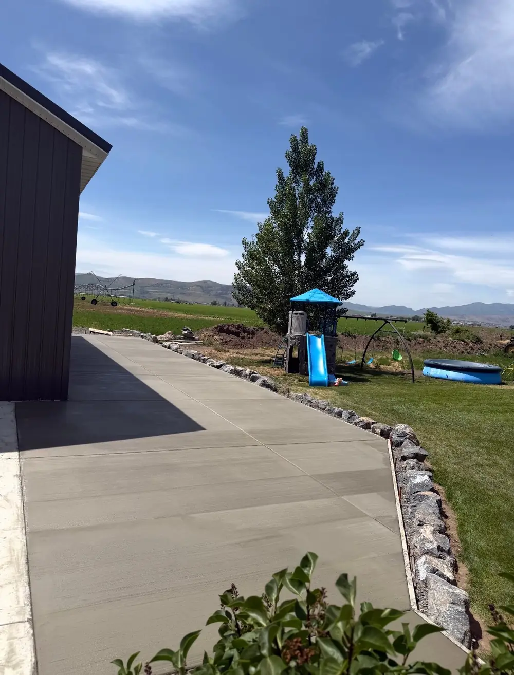New concrete driveway installation in Logan, Utah